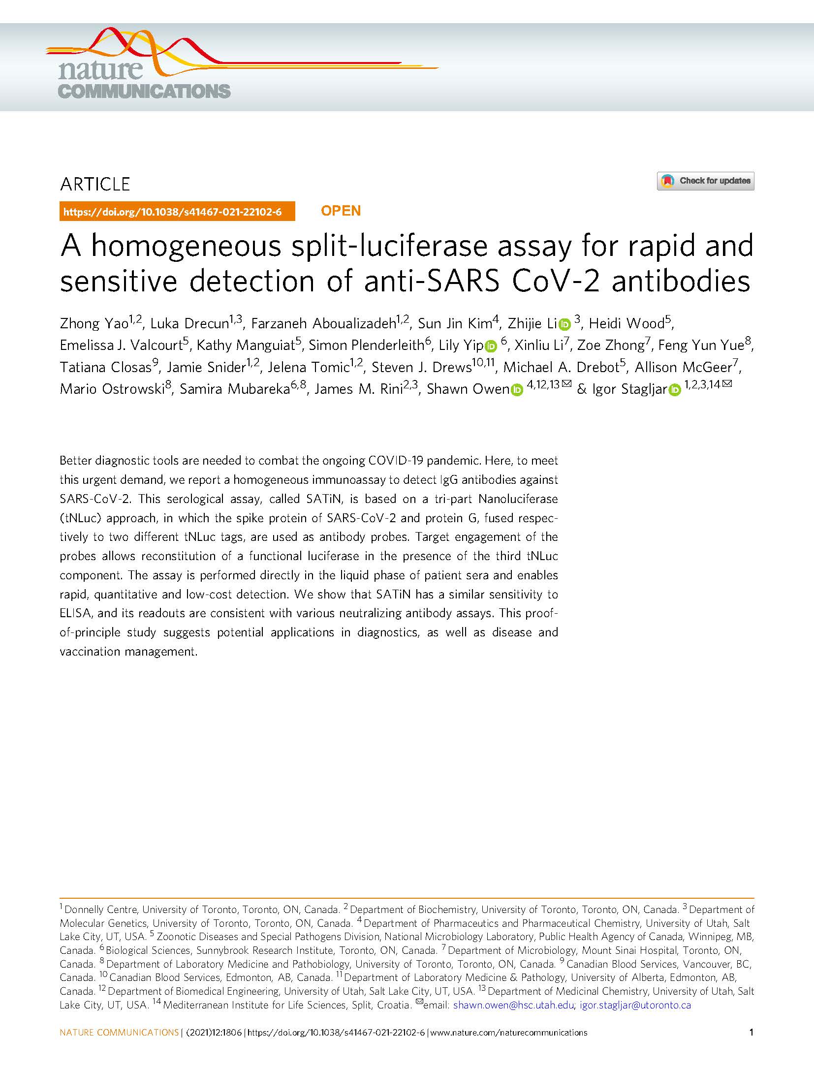 Shawn Owen COVID Antibody Research Page