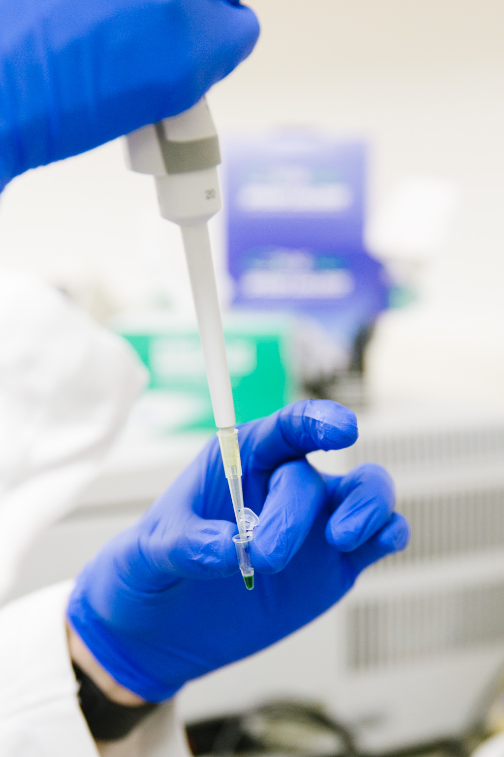 student using a pipette