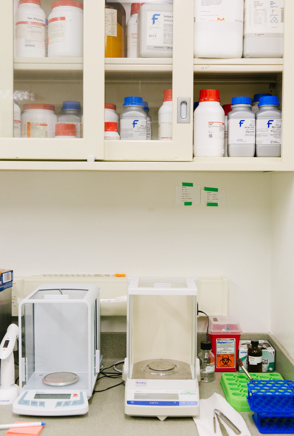 cabinet with lab supplies