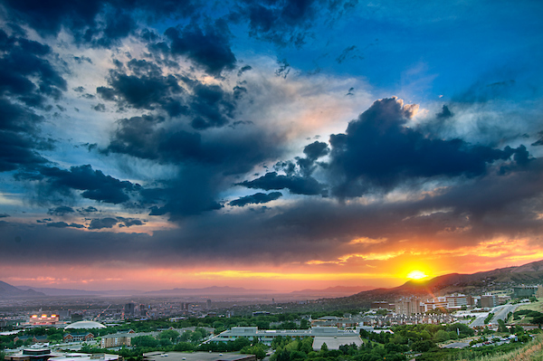 sunset from the University of Utah campus