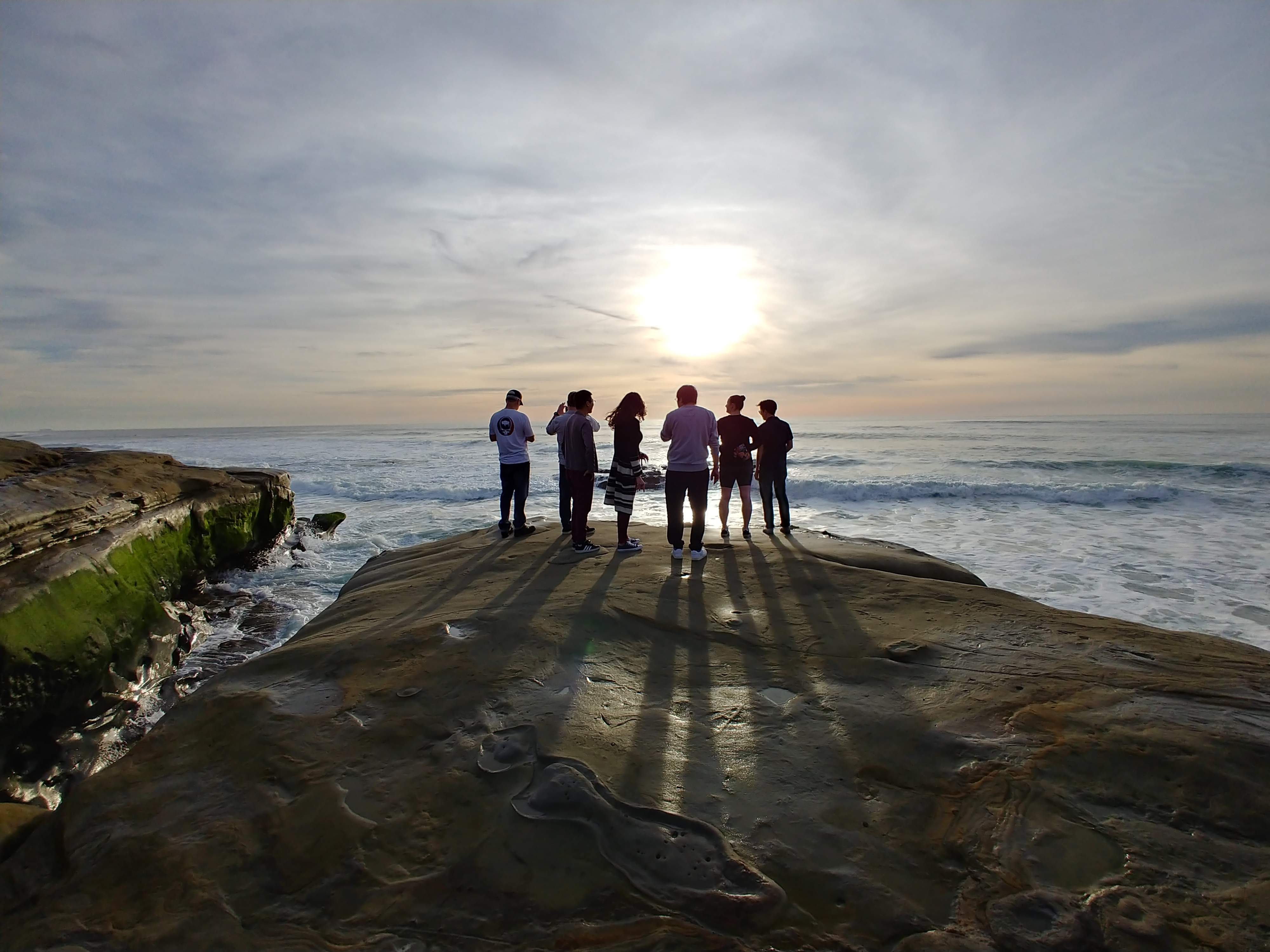 A group at the beach near Scripps Institute of Oceanography